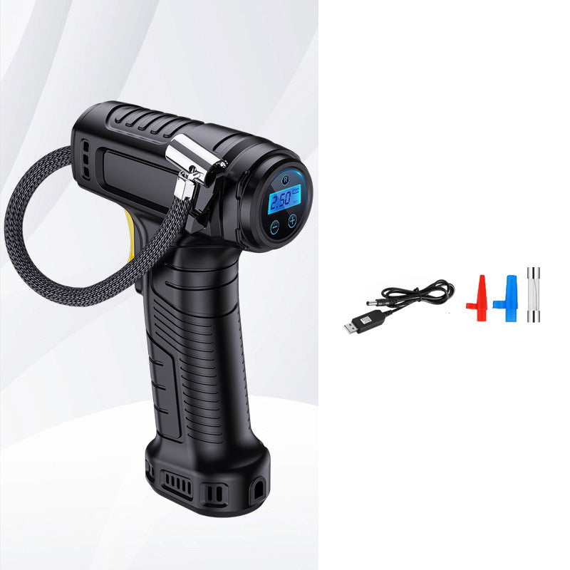 Portable Cordless Air Pump with Digital Display | Auto Stop & Pressure Setting | 35 L/min, LED Light | Perfect for Cars, Bikes & Balls