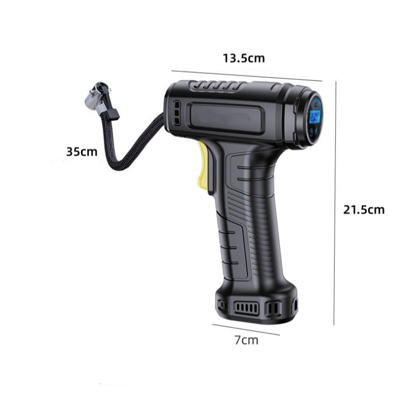 Portable Cordless Air Pump with Digital Display | Auto Stop & Pressure Setting | 35 L/min, LED Light | Perfect for Cars, Bikes & Balls