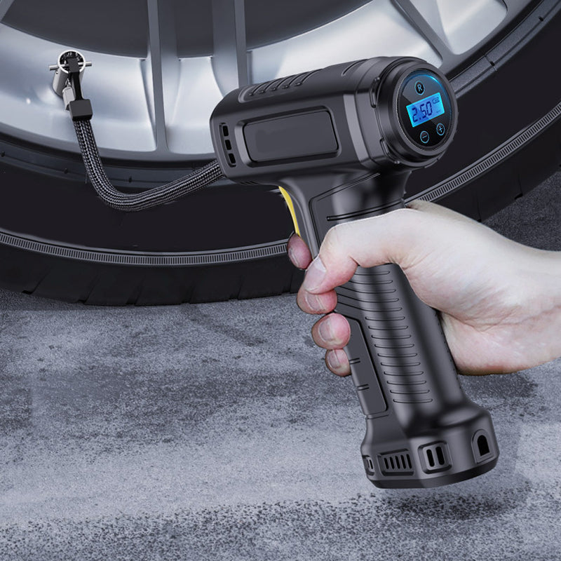 Portable Cordless Air Pump with Digital Display | Auto Stop & Pressure Setting | 35 L/min, LED Light | Perfect for Cars, Bikes & Balls