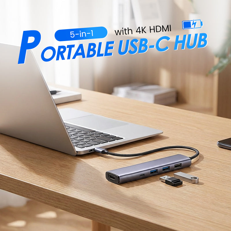 USB-C Hub with 4K HDMI Output – 5 Functions