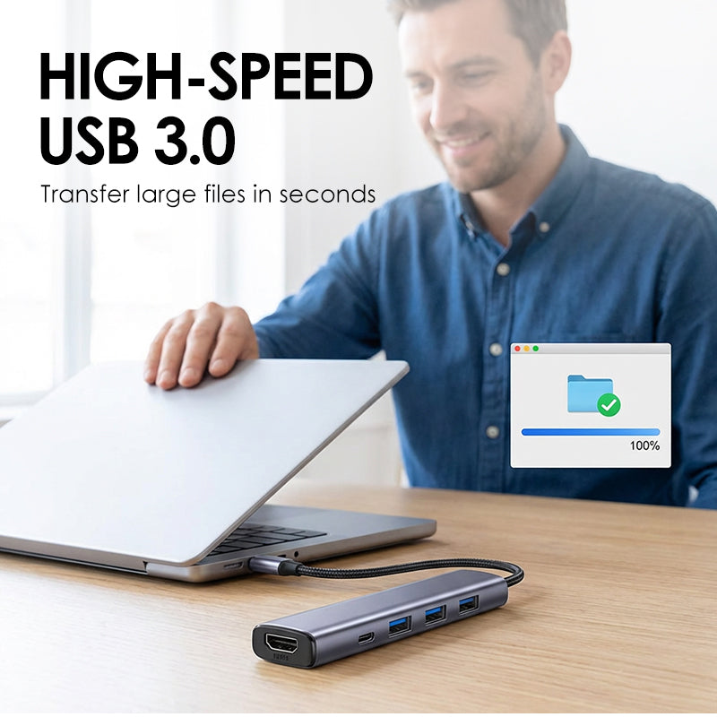 USB-C Hub with 4K HDMI Output – 5 Functions