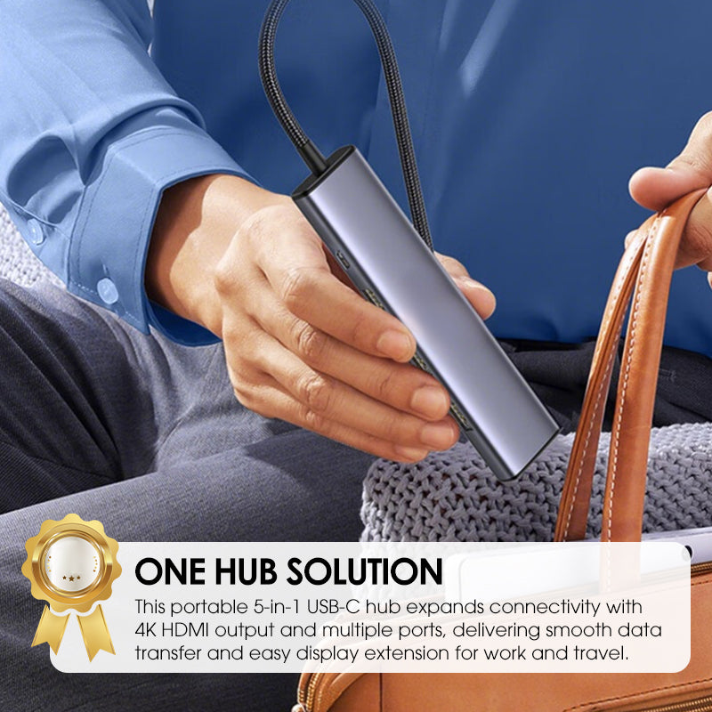 Versatile 5-Port USB-C Hub with 4K HDMI Output