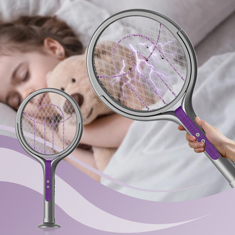 Electric Swatter and Mosquito Trap with UV Light – 2-in-1 Device