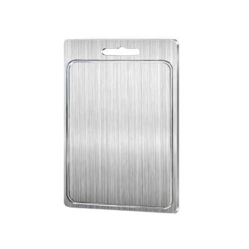 Durable Double-Sided Cutting Board in Stainless Steel and Titanium