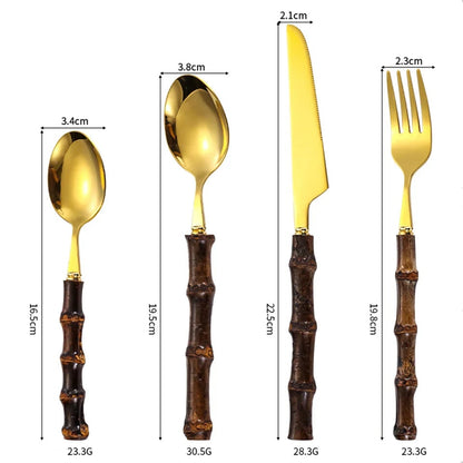 Elegant 24-Piece Silverware Set with Eco-Friendly Handles
