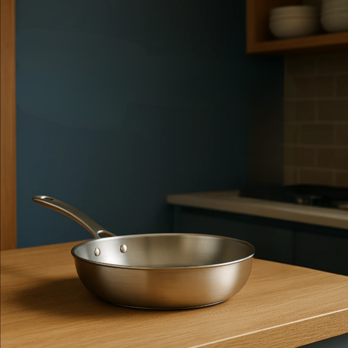 Elegant Induction-Capable Frying Pan with Textured Finish