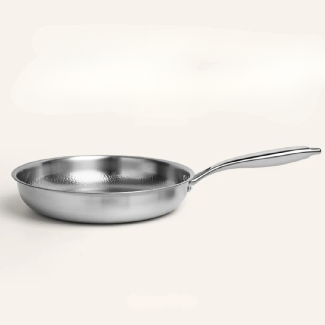 Elegant Induction-Capable Frying Pan with Textured Finish