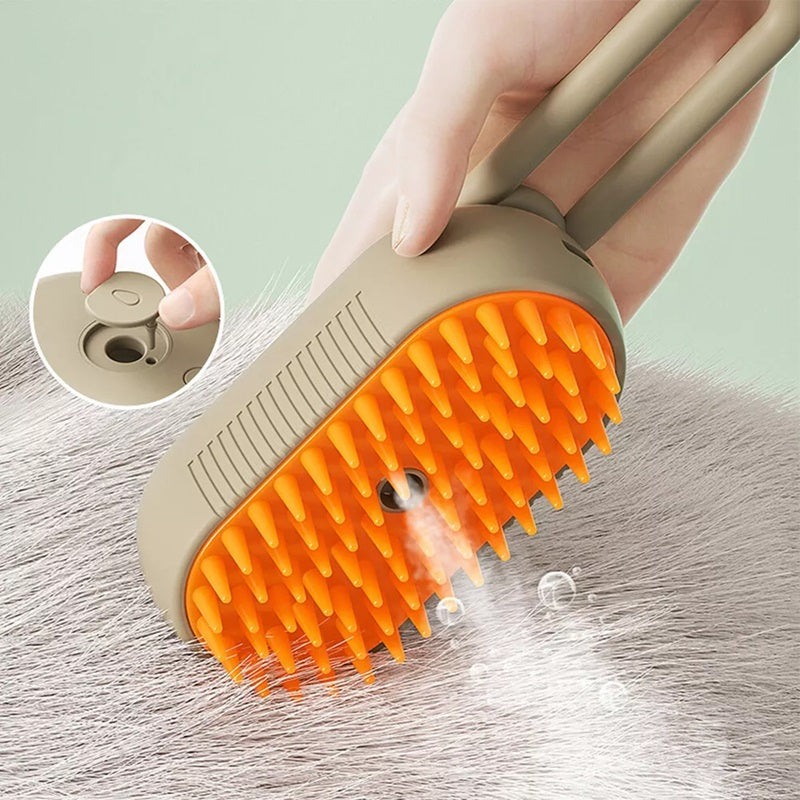 Steam Brush for Cat Grooming – Pet Hair Care Tool