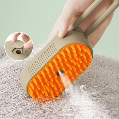 Steam Brush for Cat Grooming – Pet Hair Care Tool