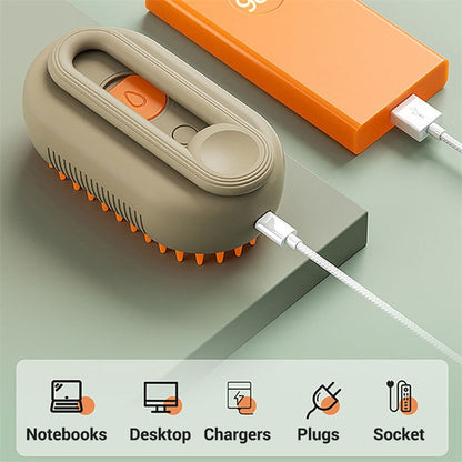 Steam Brush for Cat Grooming – Pet Hair Care Tool