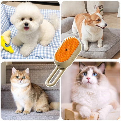 Steam Brush for Cat Grooming – Pet Hair Care Tool