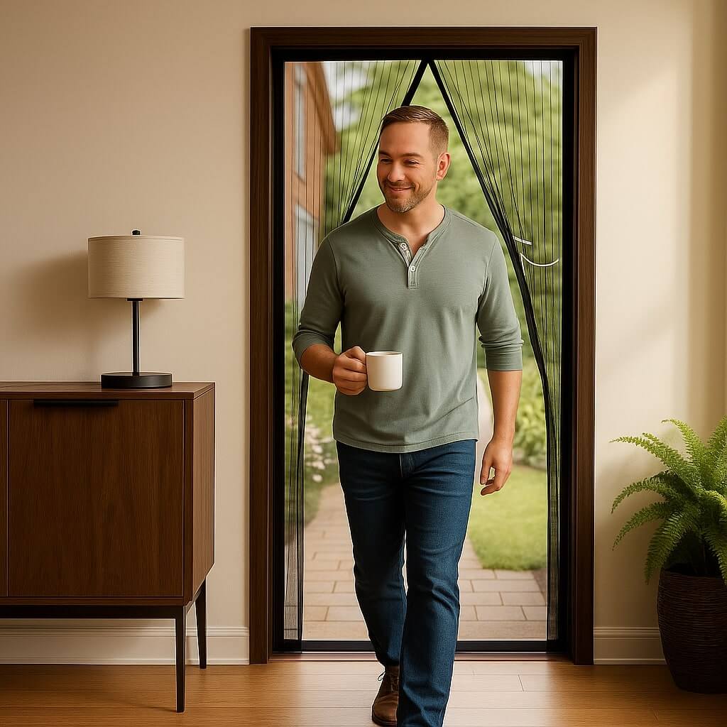 Self-Closing Magnetic Mesh Insect Screen Door for Patio and Balcony