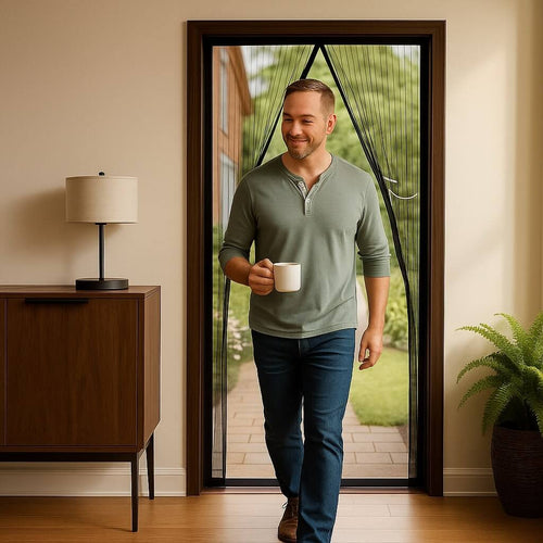 Self-Closing Magnetic Mesh Insect Screen Door for Patio and Balcony