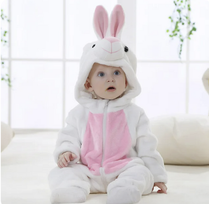Baby Fleece Overall - Animal Onesie for Infants