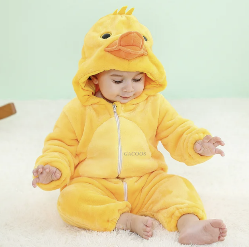 Baby Fleece Overall - Animal Onesie for Infants