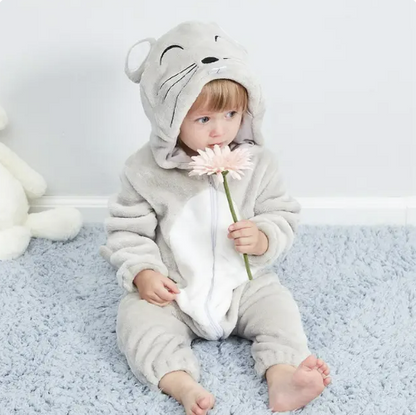 Baby Fleece Overall - Animal Onesie for Infants