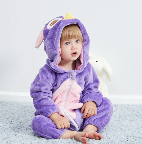 Baby Fleece Overall - Animal Onesie for Infants