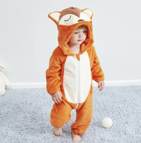Baby Fleece Overall - Animal Onesie for Infants