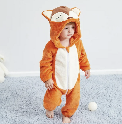 Baby Fleece Overall - Animal Onesie for Infants