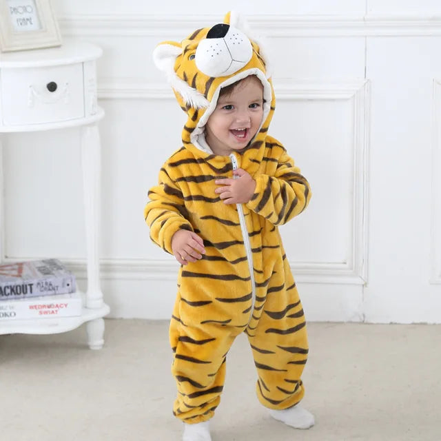 Baby Fleece Overall - Animal Onesie for Infants
