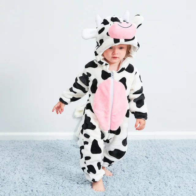 Baby Fleece Overall - Animal Onesie for Infants