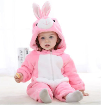 Baby Fleece Overall - Animal Onesie for Infants