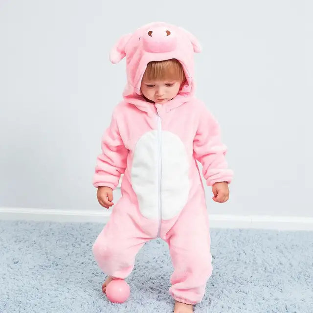Baby Fleece Overall - Animal Onesie for Infants