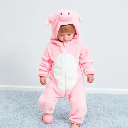 Baby Fleece Overall - Animal Onesie for Infants