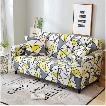 Versatile Sofa Protector with Elastic Fit and Coordinating Pillow Covers