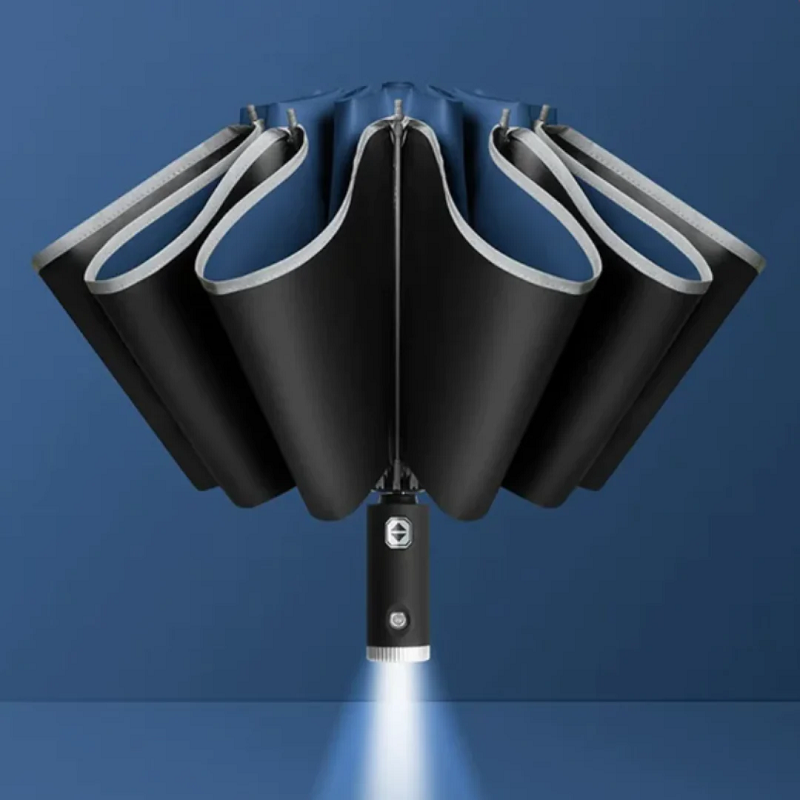 All-Weather Smart Umbrella with Built-In LED Illumination