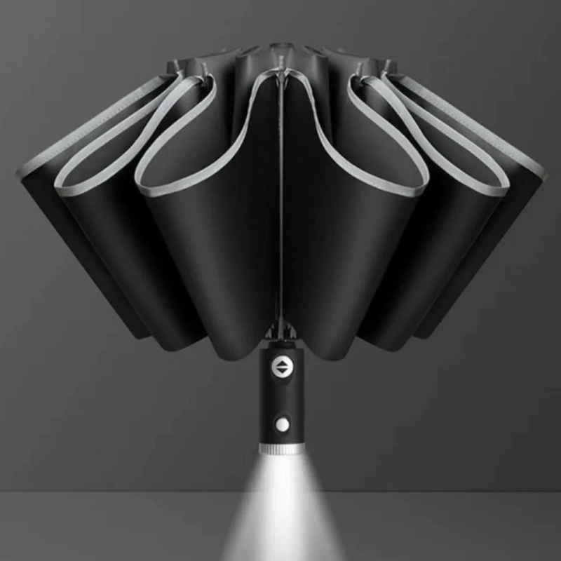 All-Weather Smart Umbrella with Built-In LED Illumination