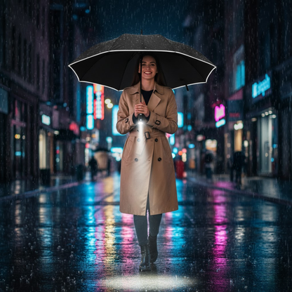 All-Weather Smart Umbrella with Built-In LED Illumination