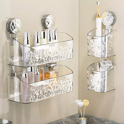 Shower Storage Shelf with Suction Cups – Acrylic Bathroom Organizer