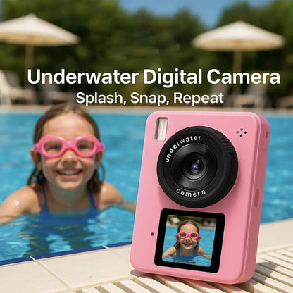 Waterproof Underwater Camera Featuring Dual Selfie Display