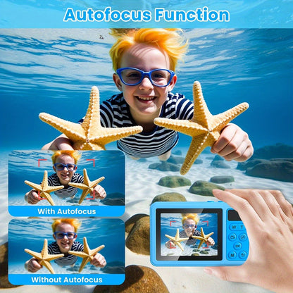 Waterproof Underwater Camera Featuring Dual Selfie Display