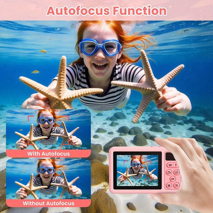 Waterproof Underwater Camera Featuring Dual Selfie Display