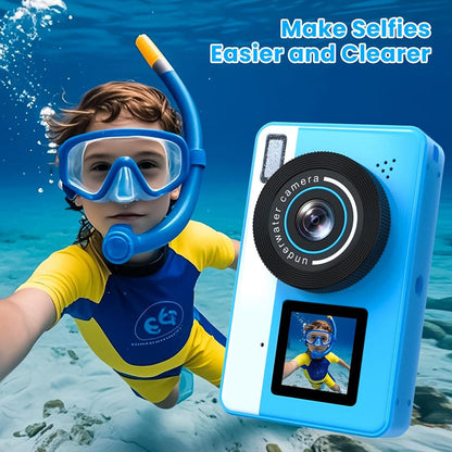 Waterproof Underwater Camera Featuring Dual Selfie Display
