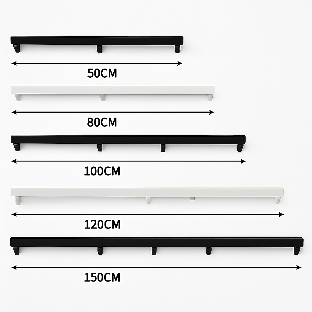 Support for Long Hangers up to 5 Holes (Black or White)