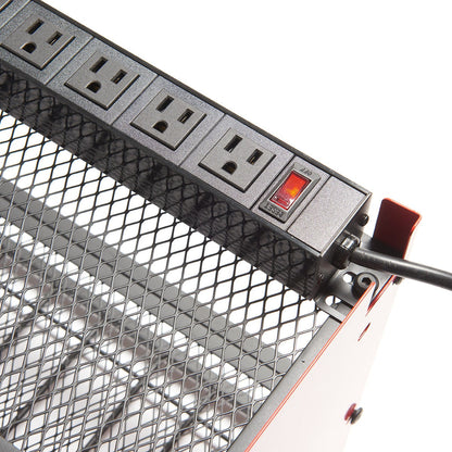 Wall-Mounted Tool Organizer with 8 Surge-Protected Outlets