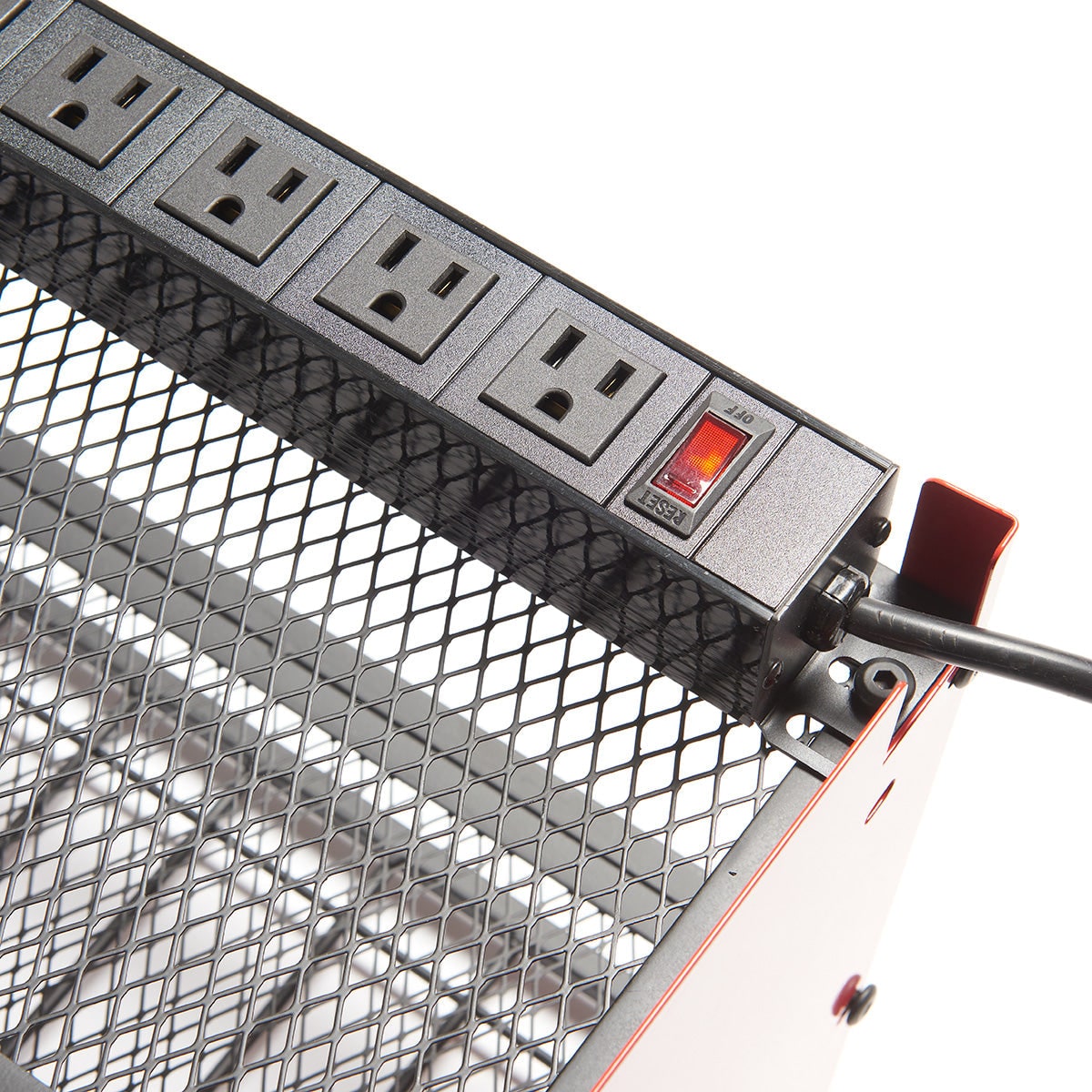 Wall-Mounted Power Tool Storage with 8 Surge-Protected Outlets