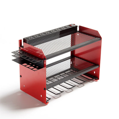 Wall-Mounted Tool Organizer with 8 Surge-Protected Outlets