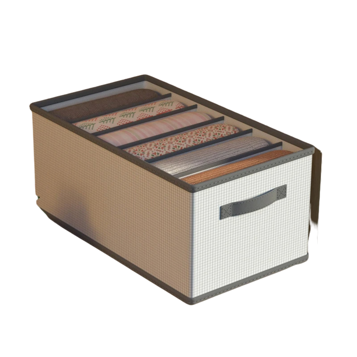 Multi-Compartment Storage Box for Wardrobe Clothes Organization