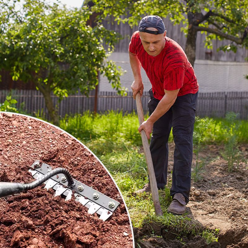 Handheld Garden Rake – Carbon Steel Tool for Precision Gardening Tasks