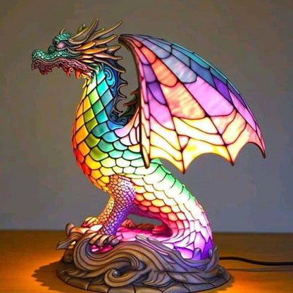 Artisan Glass Animal Table Lamp – Colorful Mosaic Design