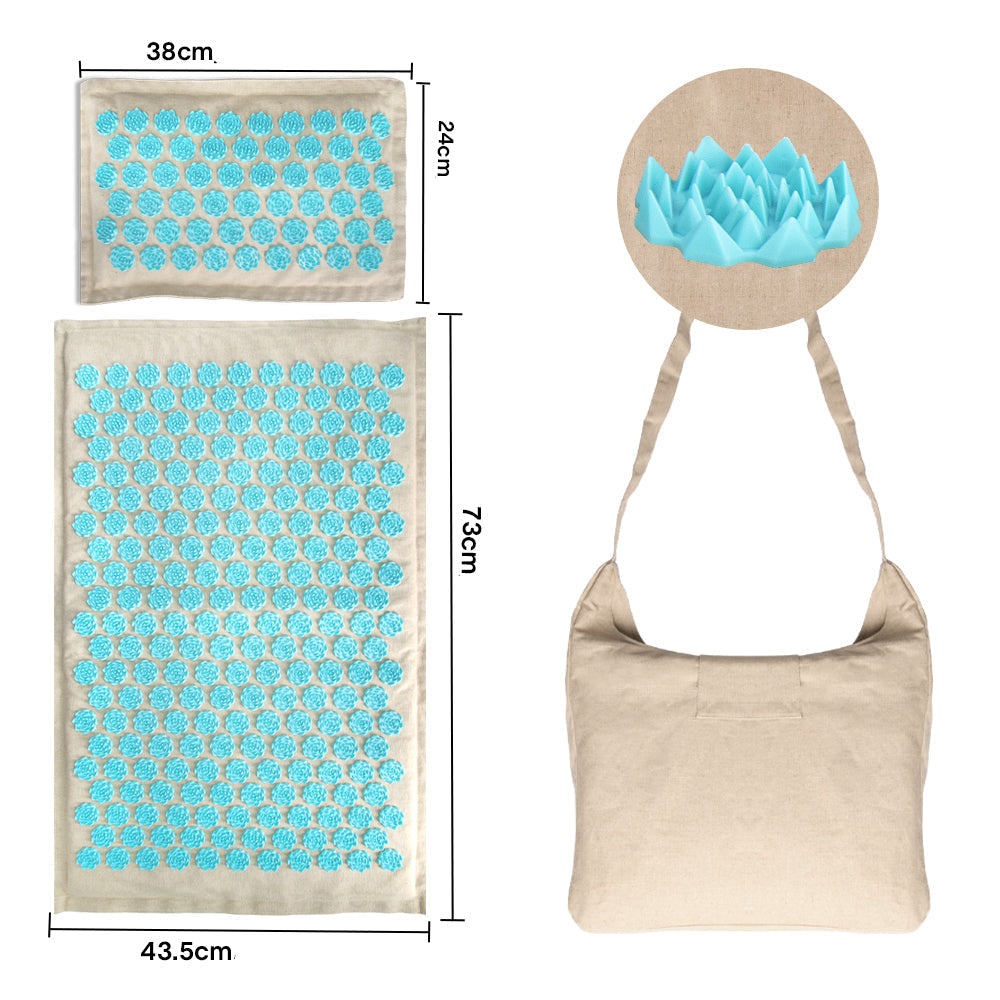 Acupressure Mat Set with Pillow and 5500 Points for Relaxation