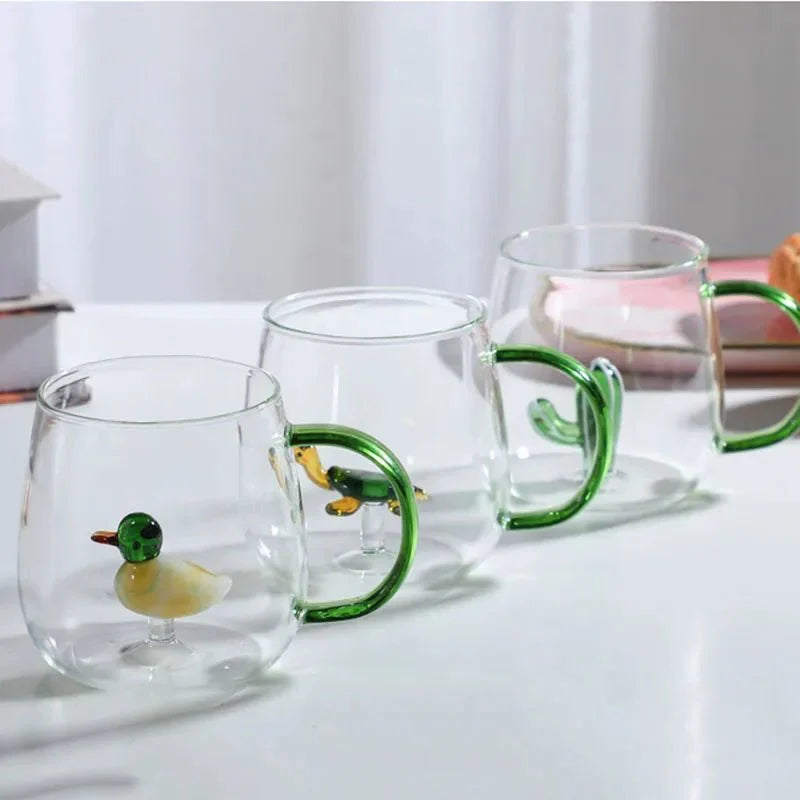3D Animal Design Mug Made of Borosilicate Glass