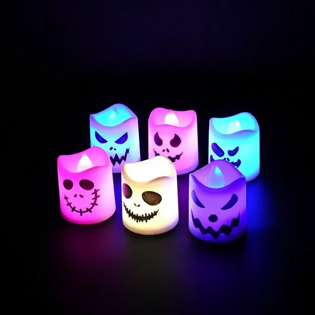 Battery-Powered LED Lanterns with Color-Changing Effects for Halloween