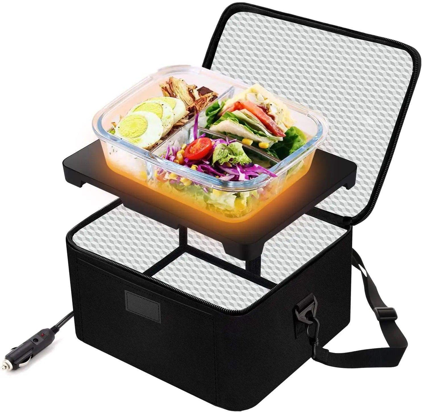 Electric Portable Lunchbox Food Warmer with 3-in-1 Connection