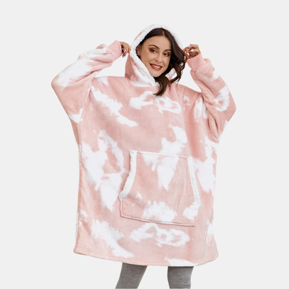 Soft Fleece and Wool Hooded Blanket for Home Comfort and Warmth