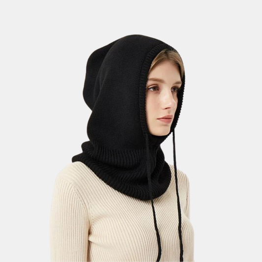 Cashmere Winter Hat for Women with Adjustable Hood